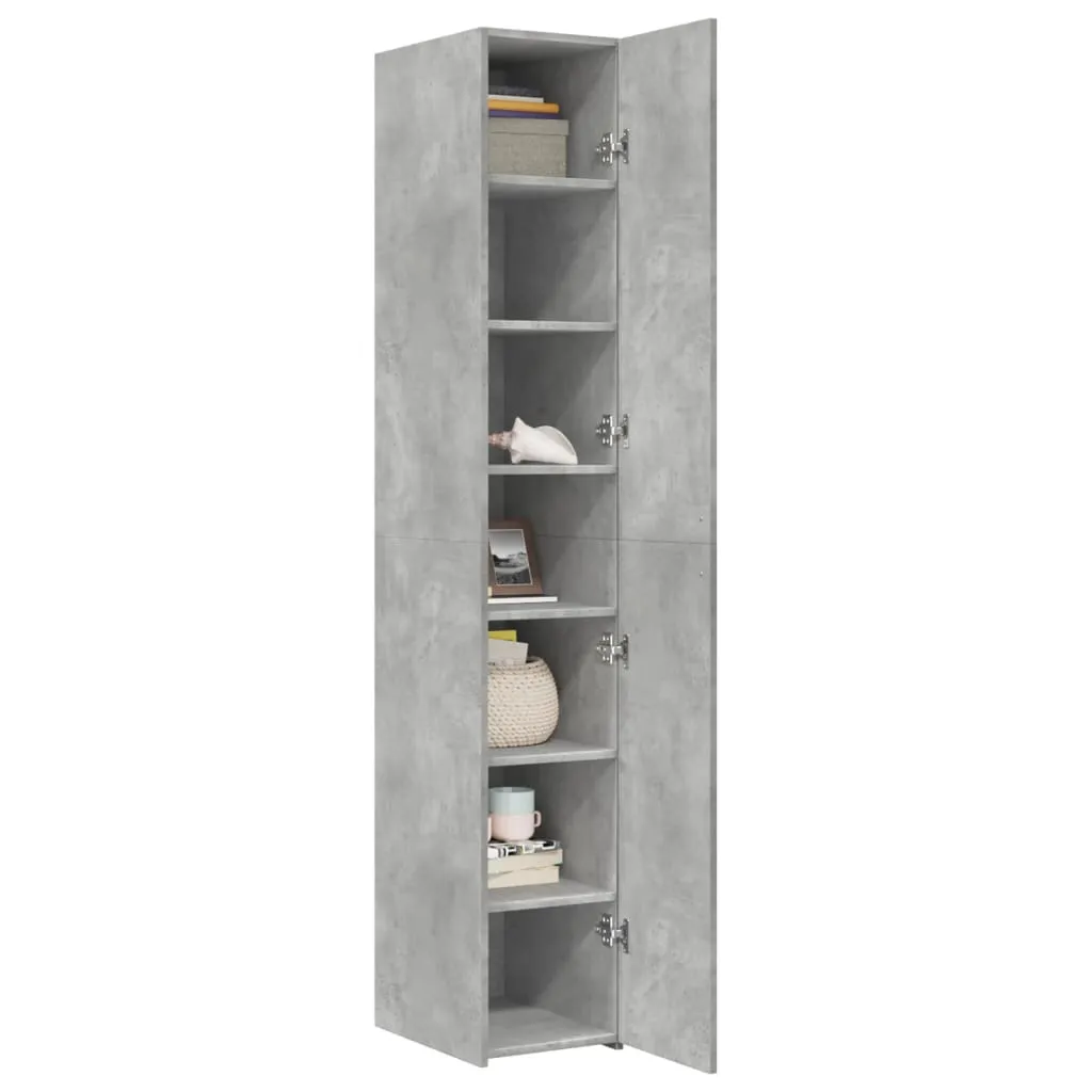 Highboard Betongrau 30 x 42,5 x 185 cm aus Holzwerkstoff