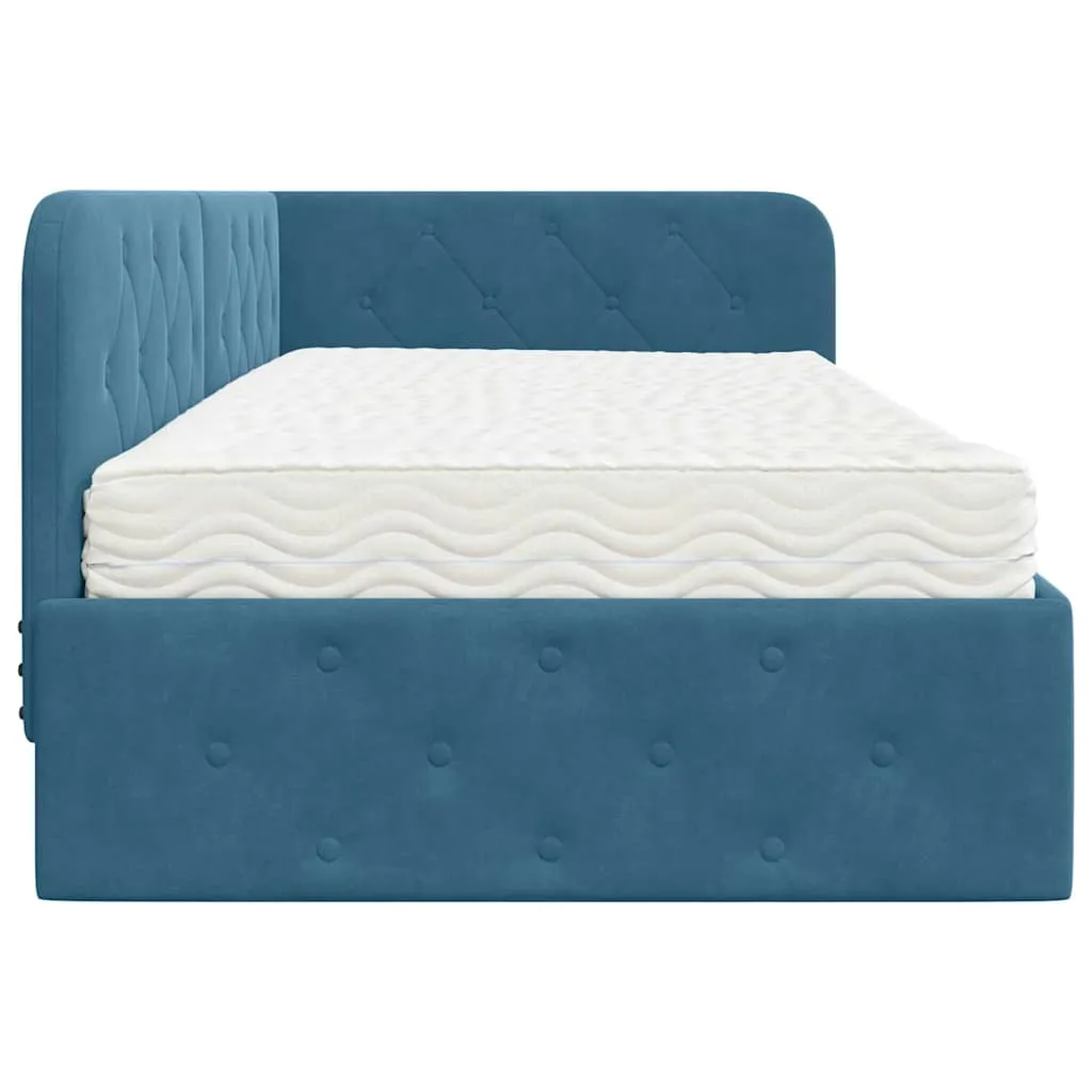 Eckbett mit Matratze 194 x 94 x 72 cm Blau