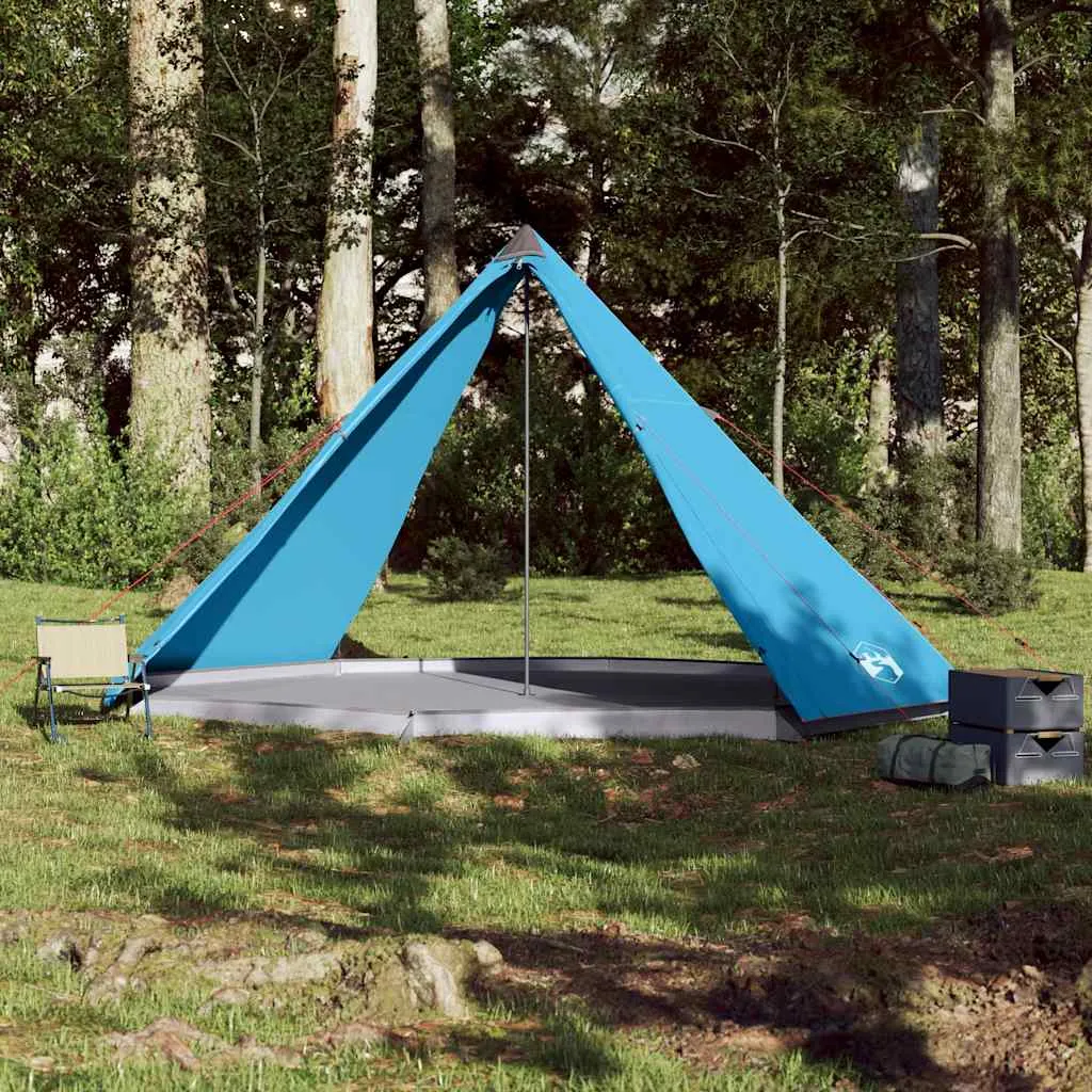 Familienzelt Tipi Blau 400x400x200 cm wasserdicht mit E-Anschluss