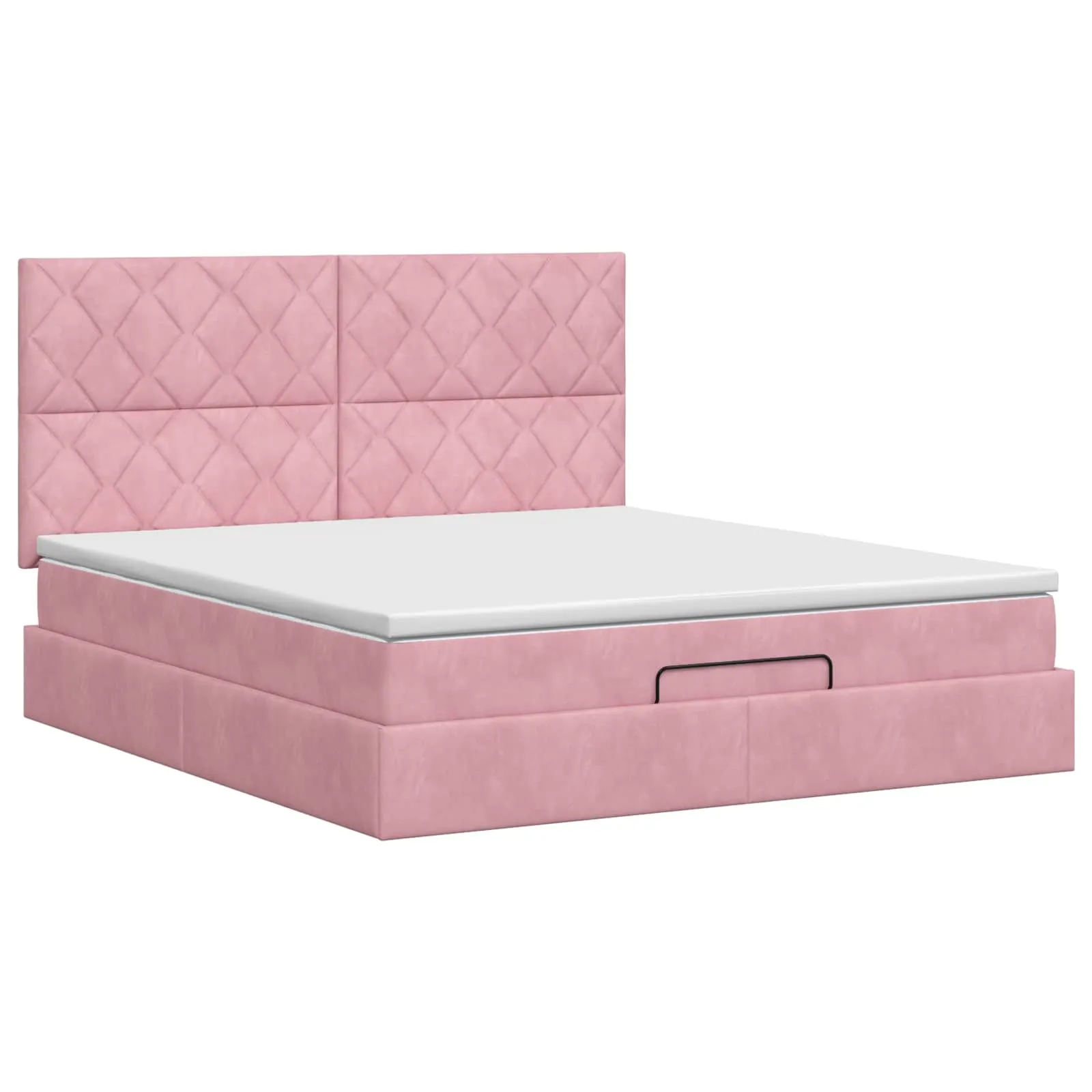 Ottoman-Bett mit Matratze 203 x 144 x 88 cm Rosa