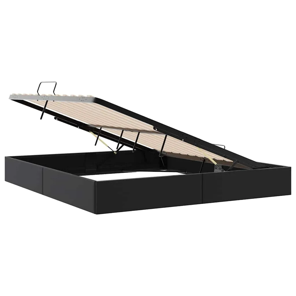 Stauraumbett 203 x 193 x 78 cm Schwarz