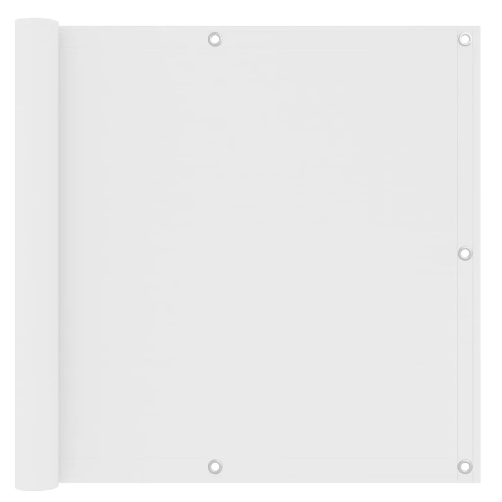 Balkon-Sichtschutz wasserdicht 90 x 500 cm Weiß aus PU-beschichtetem Oxford-Gewebe