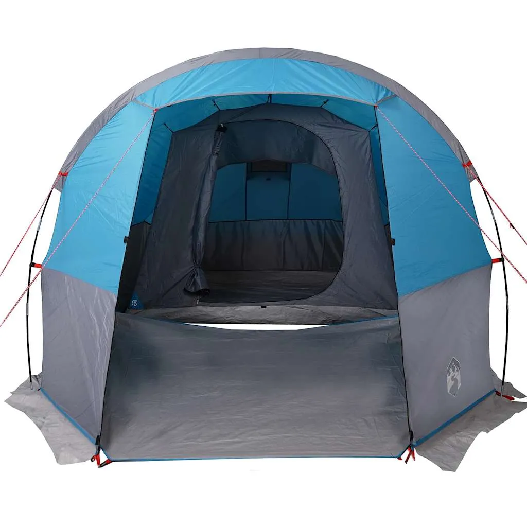 Campingzelt Tunnelzelt Blau 455x265x194 cm mit Überzelt und E-Anschluss