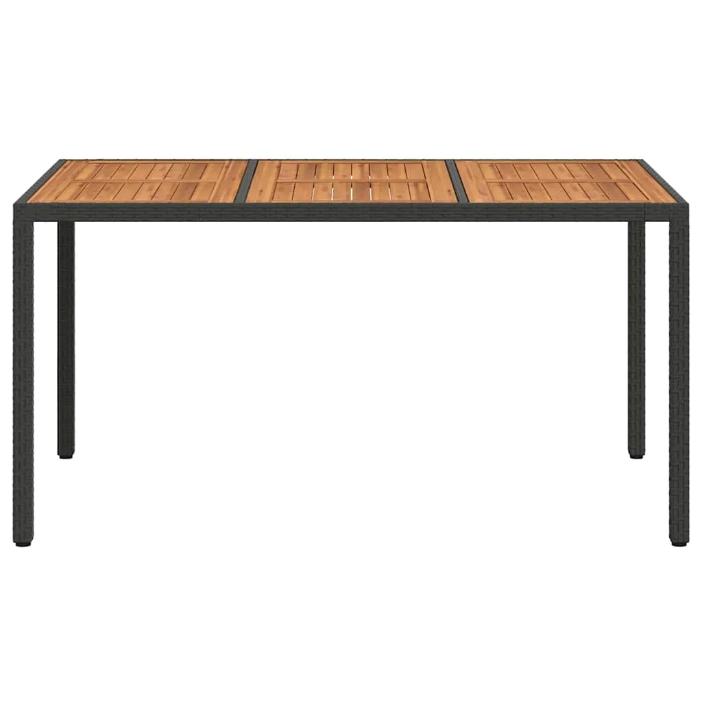 Gartentisch Schwarz 150 x 90 x 75 cm Poly-Rattan