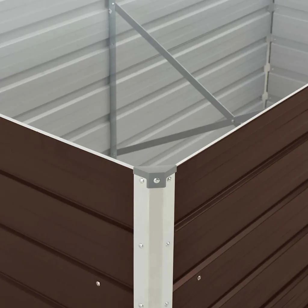 Hochbeet aus verzinktem Stahl 160 x 80 x 45 cm Braun