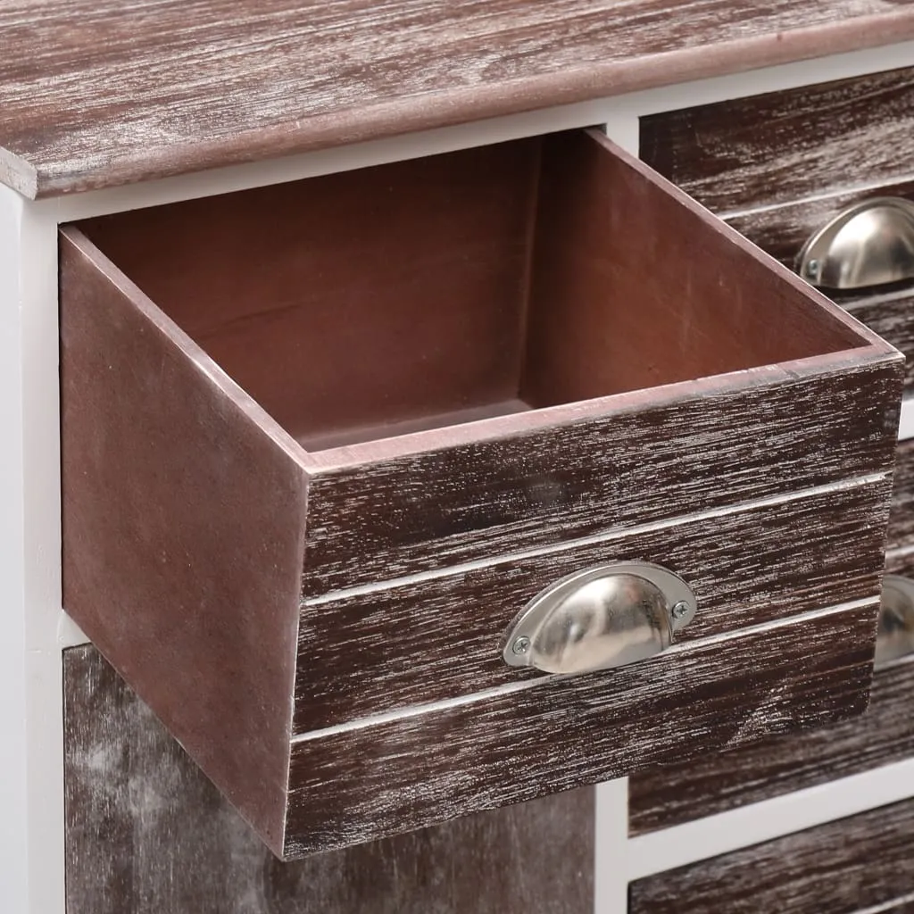 Sideboard mit 10 Schubladen Braun 113x30x79 cm Holz
