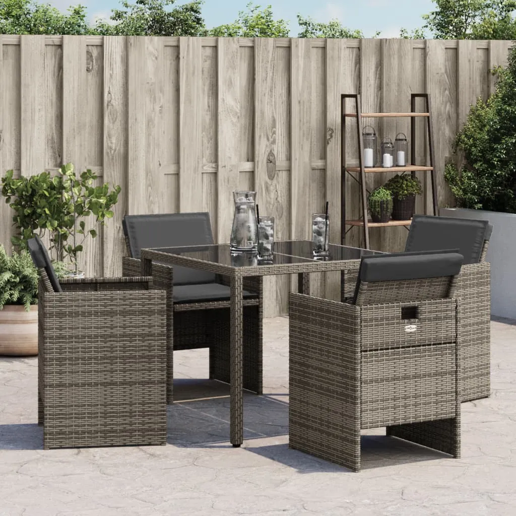 Gartenstuhl Grau 50,5 x 54 x 79 cm mit Kissen Dunkelgrau