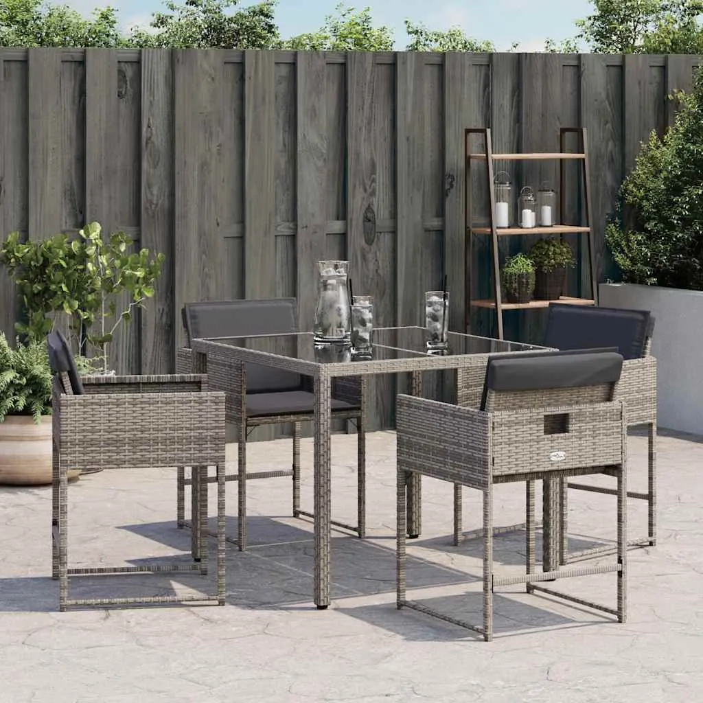 Gartenstuhl Grau 50,5 x 54 x 79 cm mit Kissen Dunkelgrau