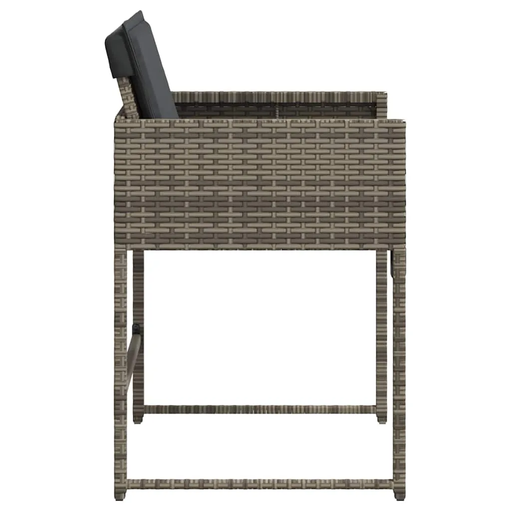 Gartenstuhl Grau 50,5 x 54 x 79 cm mit Kissen Dunkelgrau