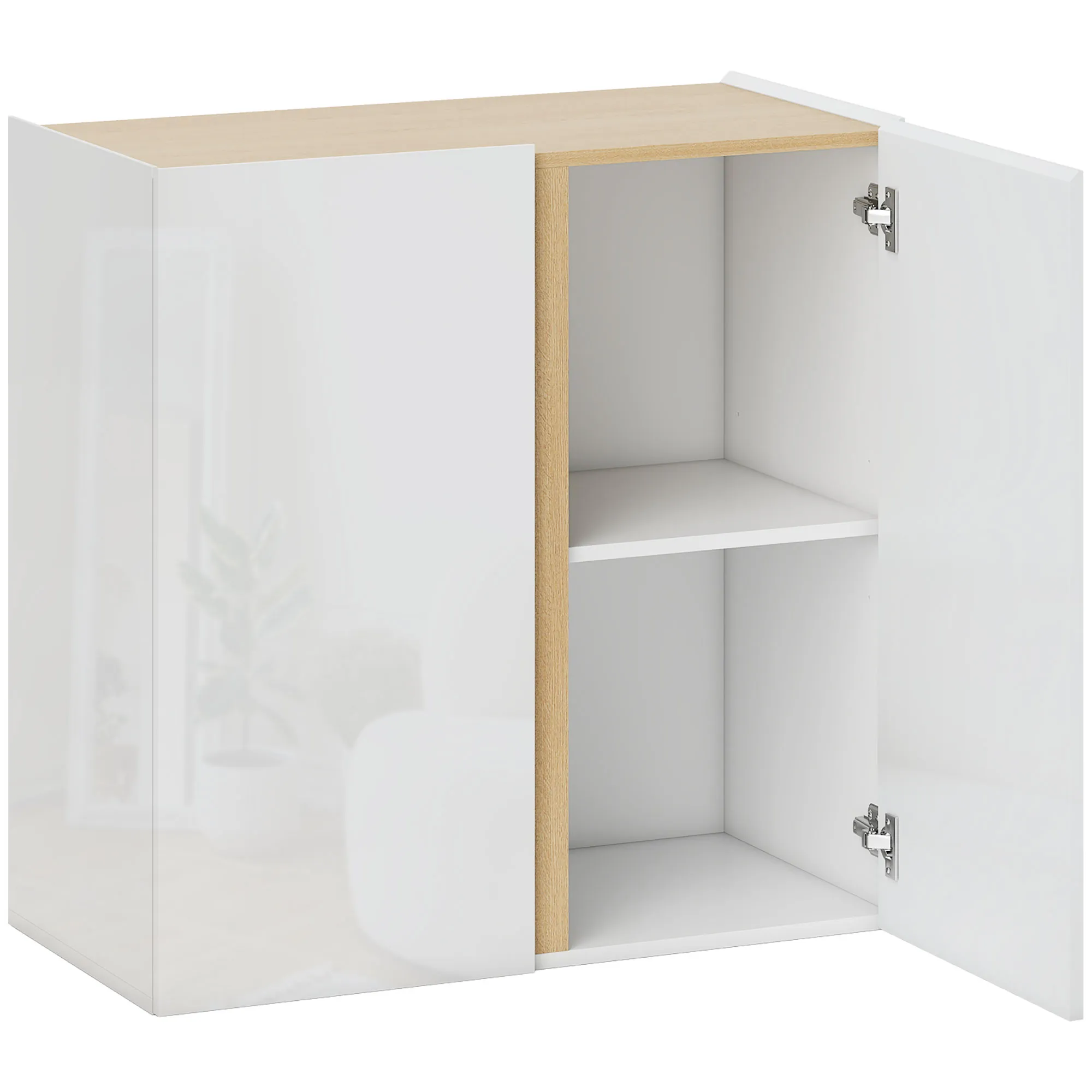 Kommode, Sideboard mit Soft-Close-Türen, anpassbares Regal, für Wohnzimmer, Küche, Esszimmer, Weiß Kommode, Sideboard mit Soft-Close-Türen, anpassbares Regal, für Wohnzimmer, Küche, Esszimmer, Weiß