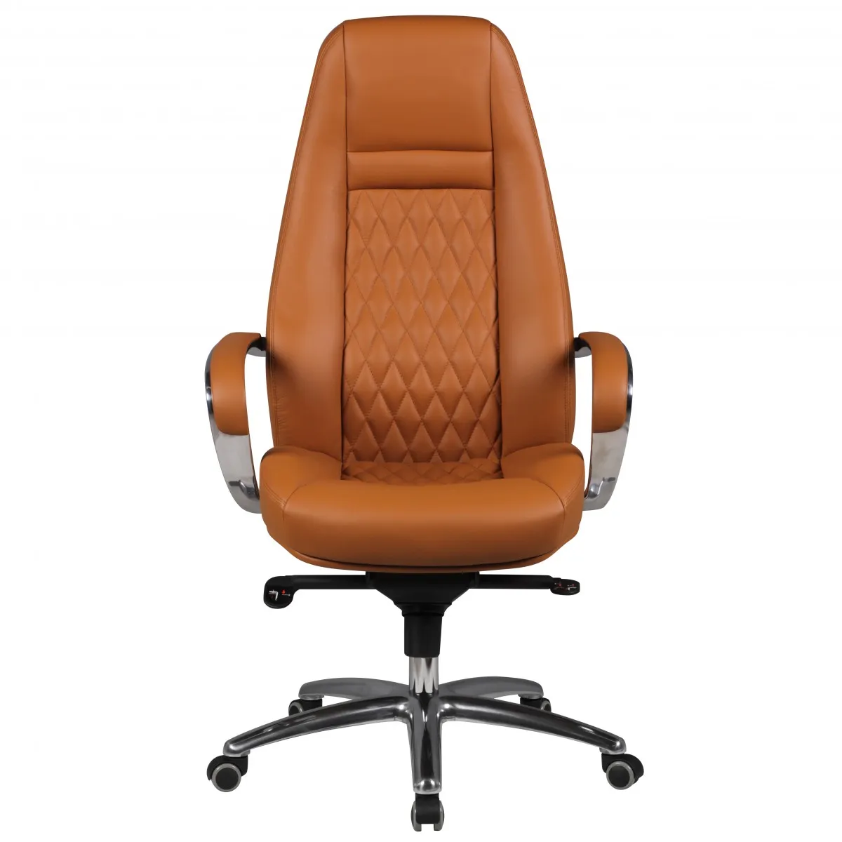 Amstyle Bürostuhl AUSTIN Echt-Leder Caramel Schreibtischstuhl 120KG Chefsessel hohe Rückenlehne mit Kopfstütze X-XL