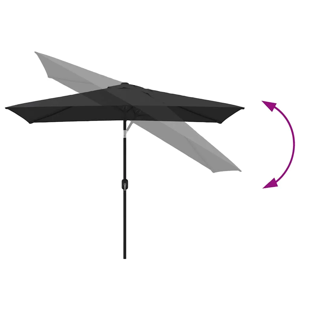Eleganter Sonnenschirm 300x200x252 cm Schwarz mit Stahlgestell