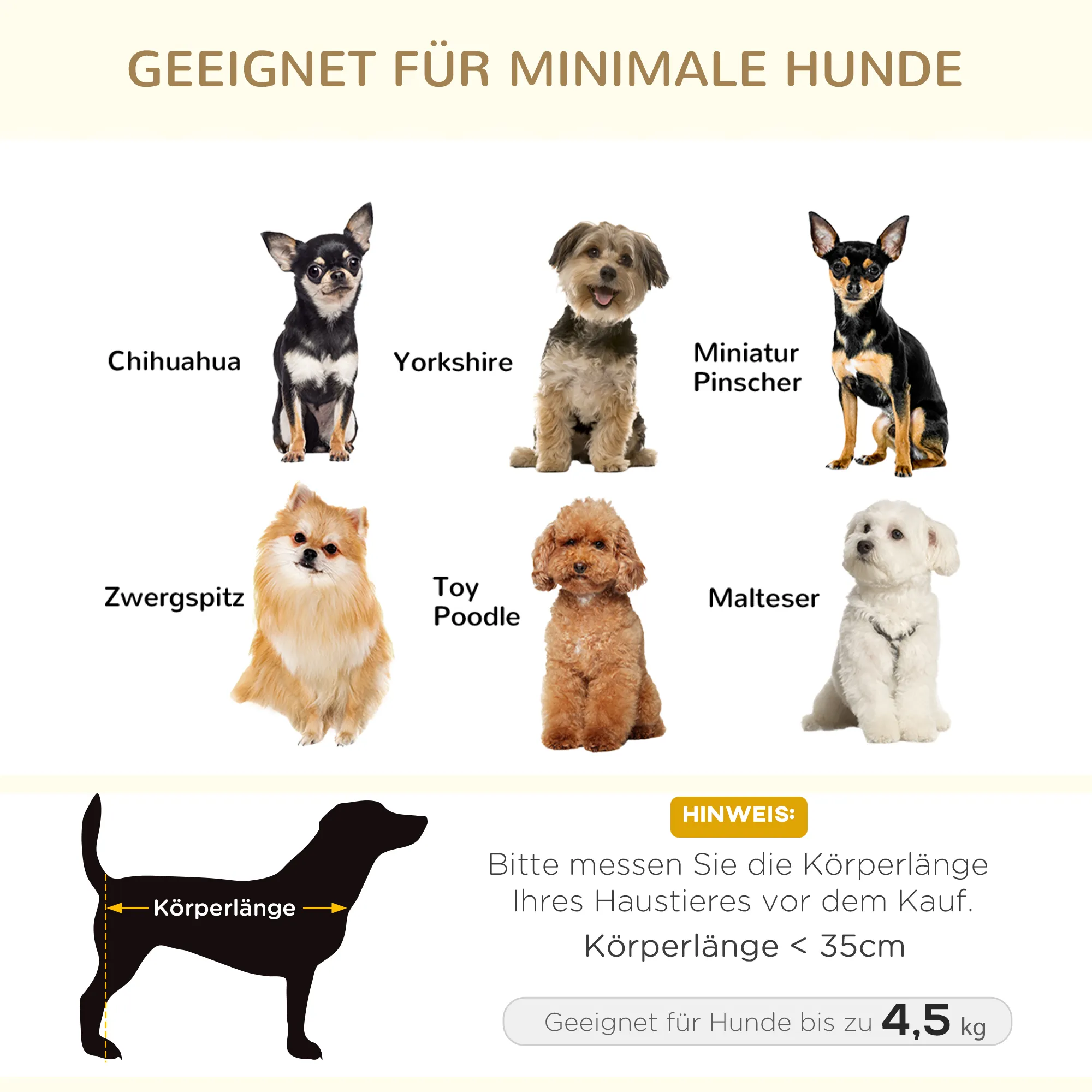 Erhöhtes Hundesofa 70B x 47T x 30H cm in Cremeweiß