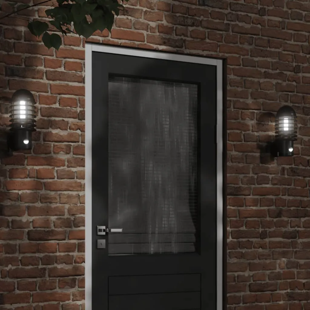 Außenwandleuchte Schwarz 15x15x33,5 cm mit PIR-Sensor und IP44