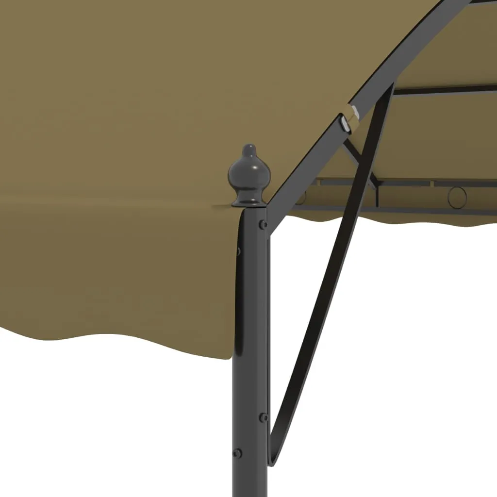 Gartenpavillon 4×3×2,6 m in Taupe und Schwarz mit Stahlkonstruktion