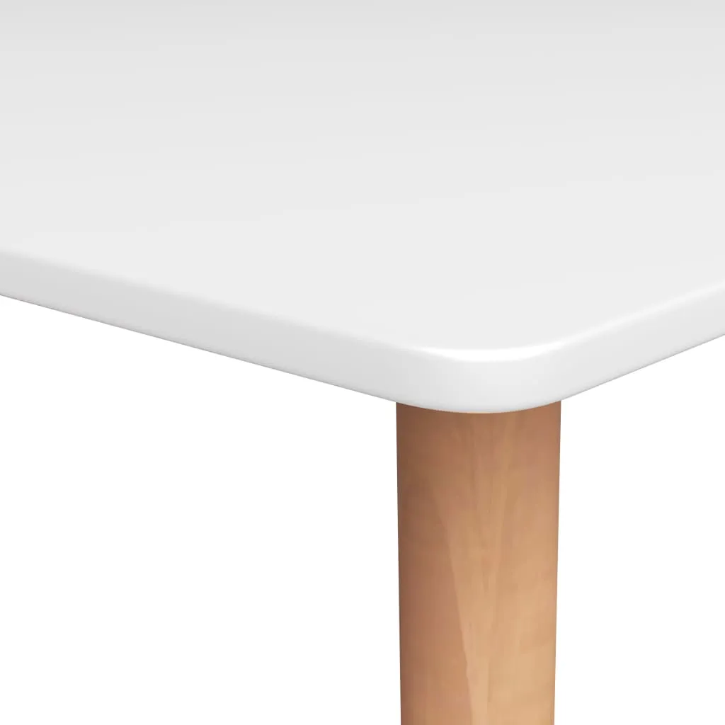 Weißer Stehtisch 120 x 60 x 105 cm mit MDF-Tischplatte und Metallbeinen in Massivholz-Optik