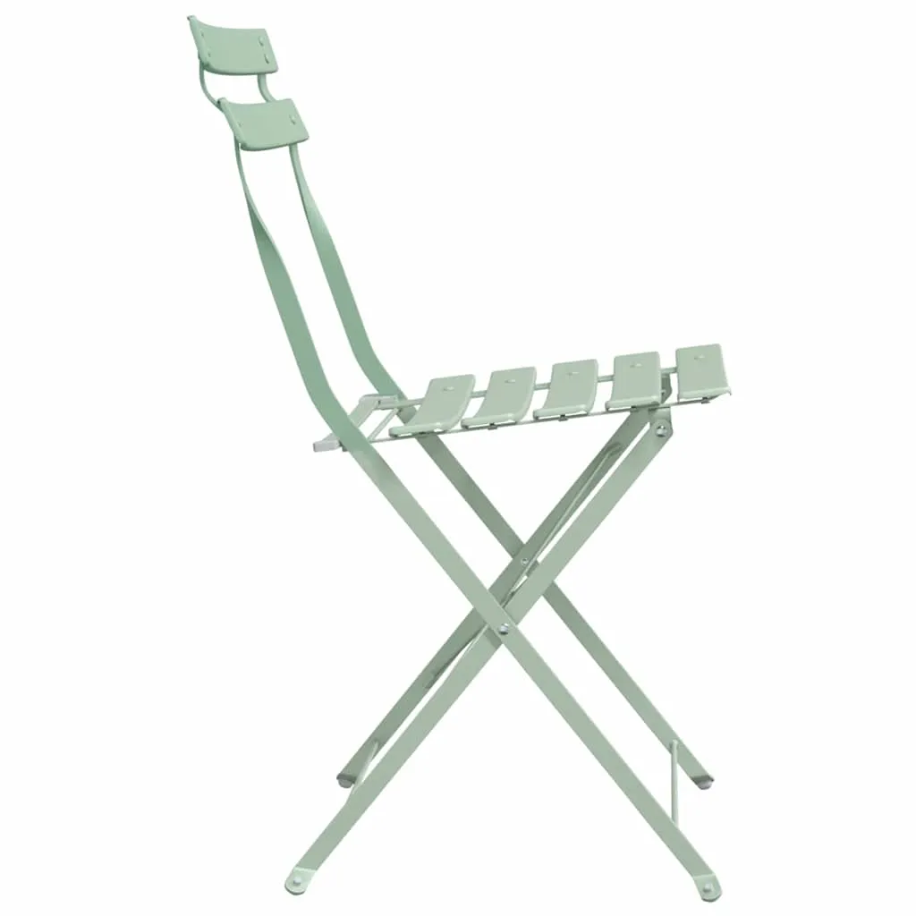 Moderner faltbarer Gartenstuhl aus Metall 42 x 46 x 82 cm Hellmint