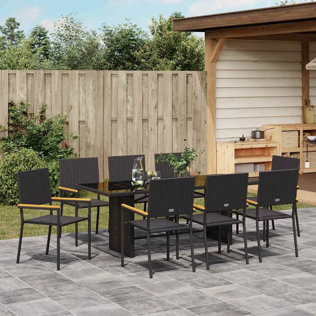 Gartentisch-Set Schwarz 190 x 80 x 75 cm für den Außenbereich
