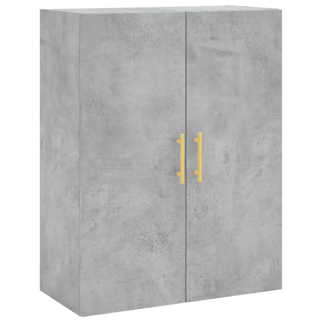 Highboard mit Sideboard 69,5x34x180 cm Betongrau aus Holzwerkstoff und Metall