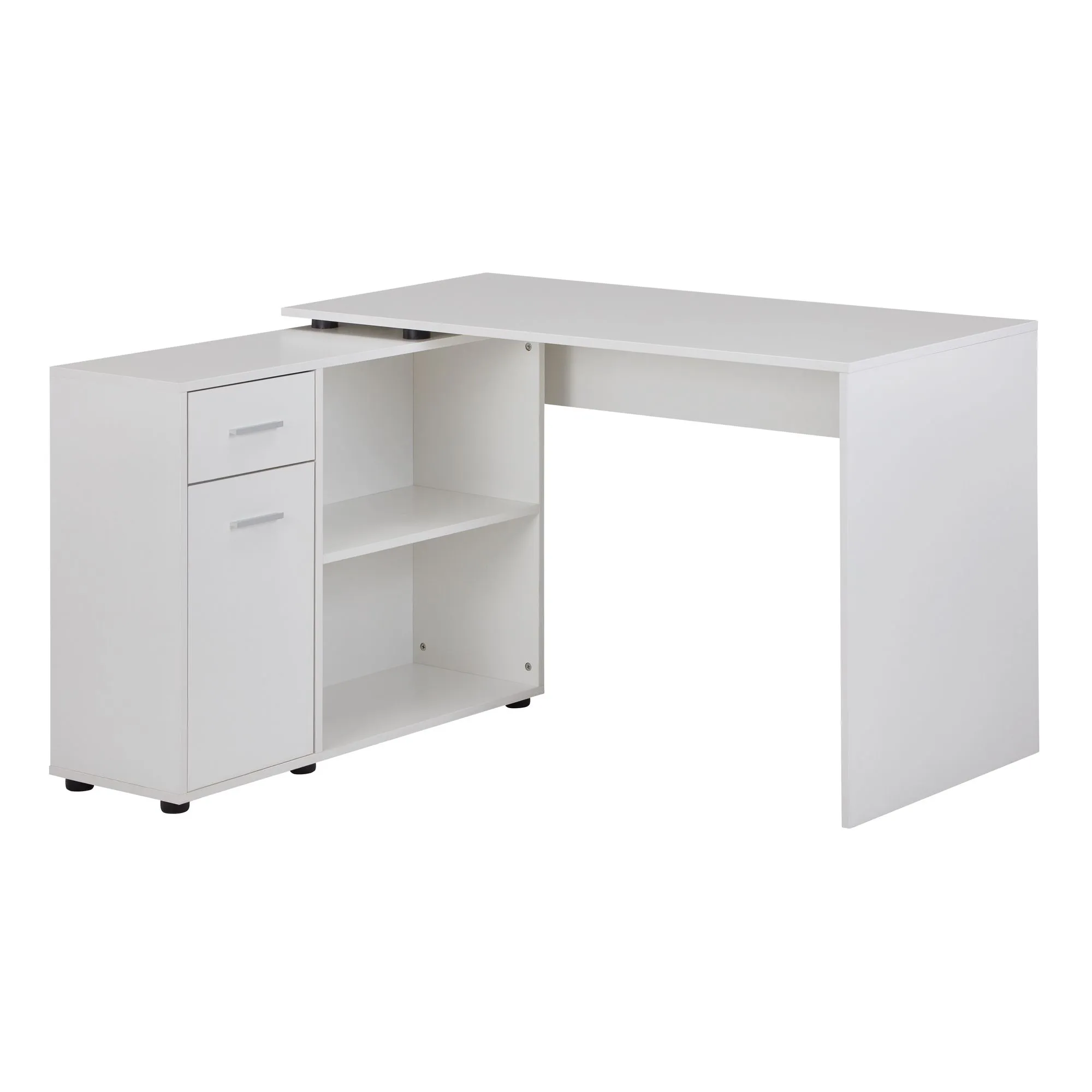 Wohnling Design Eckschreibtisch mit Regal Weiß 120 x 75 Wohnling Design Eckschreibtisch mit Regal Weiß 120 x 75