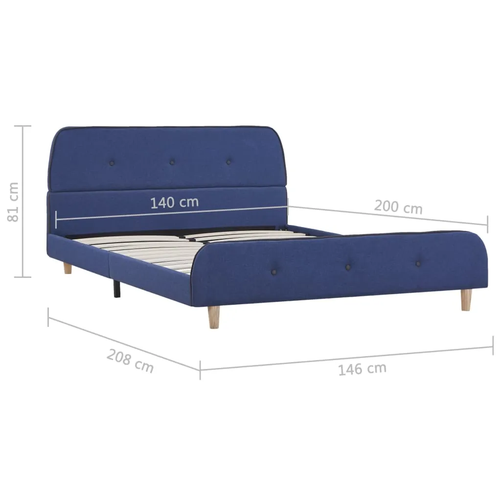 Eleganter Bettrahmen 208 x 146 x 81 cm in Blau