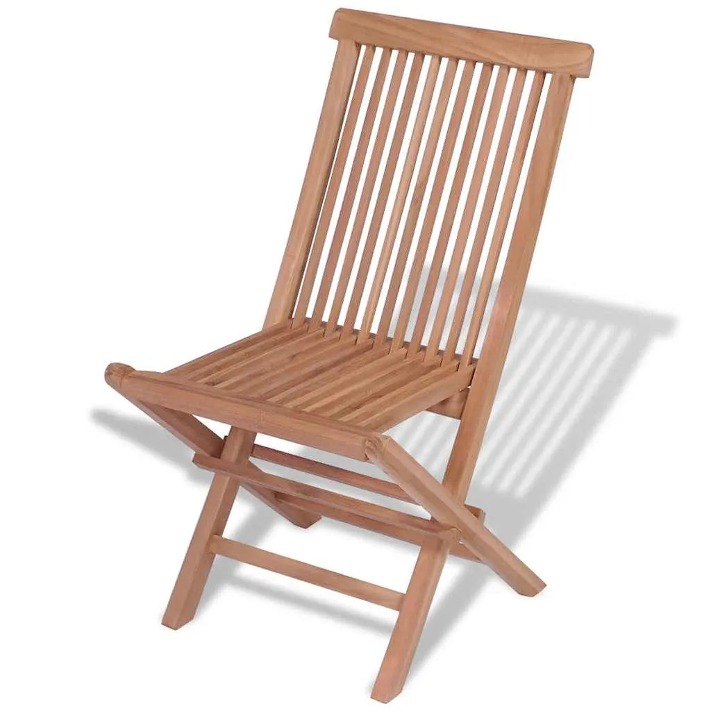 Klappstühle, 4er-Set, für Garten und Terrasse, Teakholz