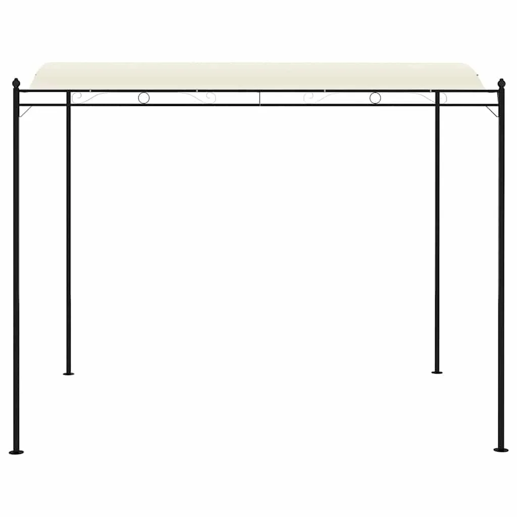 Pavillon mit Stahlrahmen und Polyesterdach 3x2,4 m Cremeweiß Schwarz