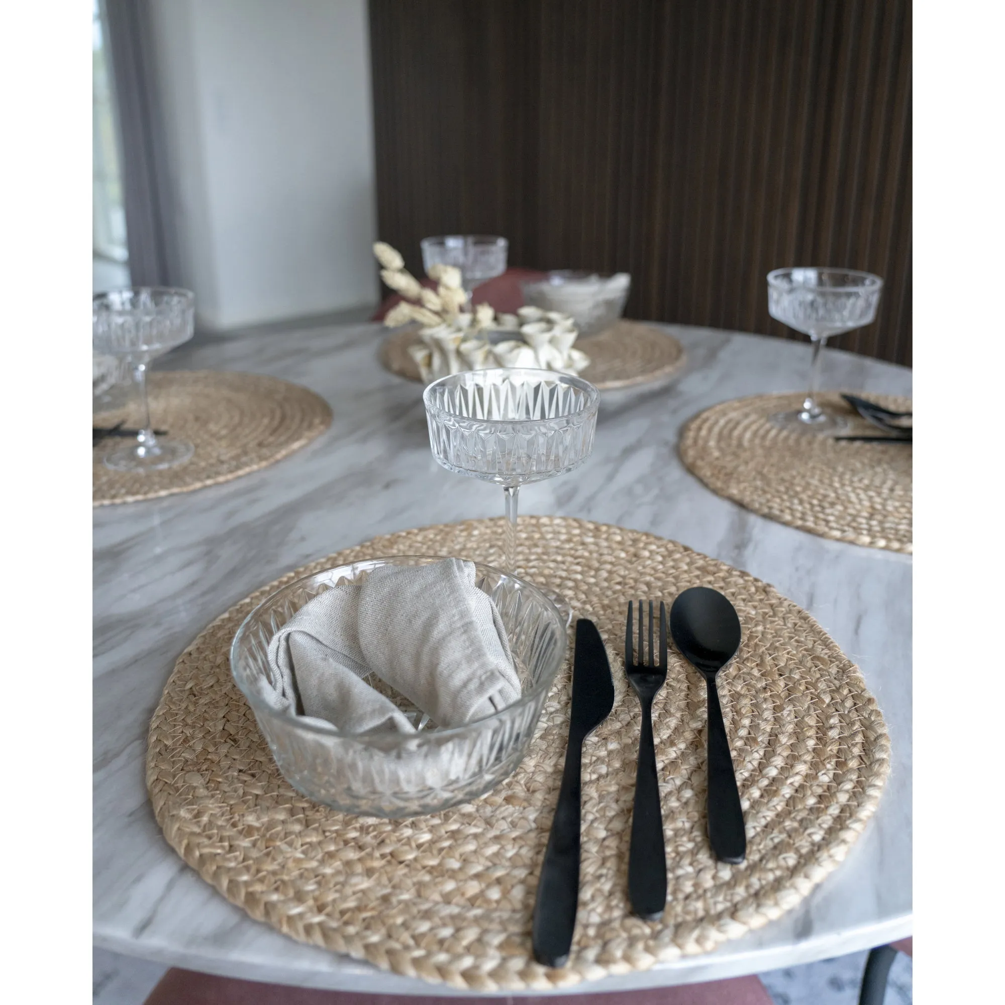 tinkaro Platzset Bombay geflochtene Jute ø38 cm 4er-Set Natur