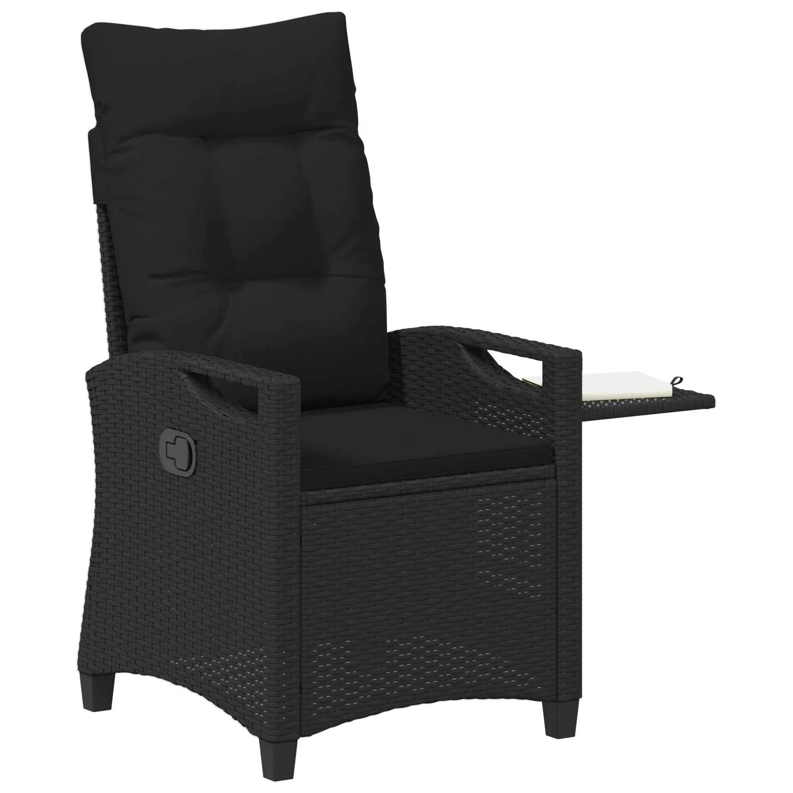 Verstellbarer Gartenstuhl mit Klapptisch 56x60x112 cm Schwarz