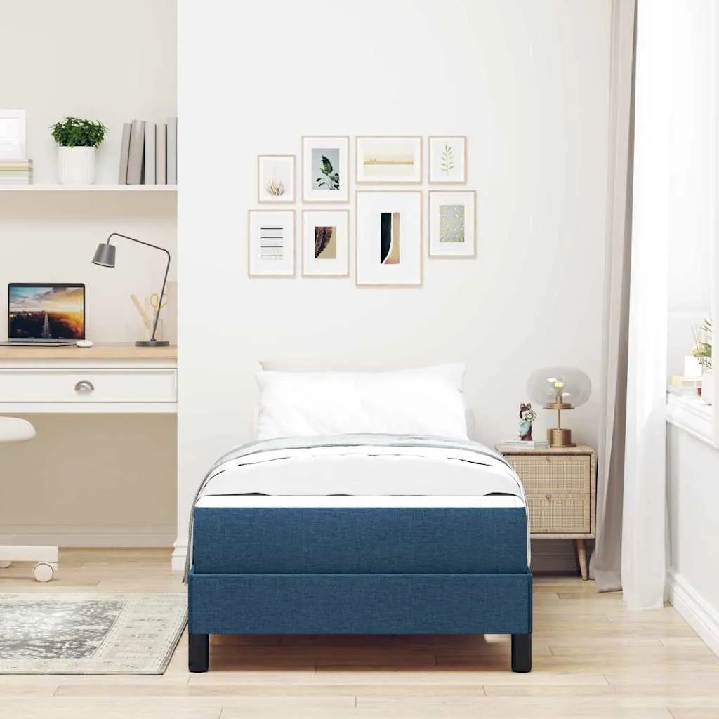 Boxspringbett Holzwerkstoff 80x200 cm Blau Matratze mittel