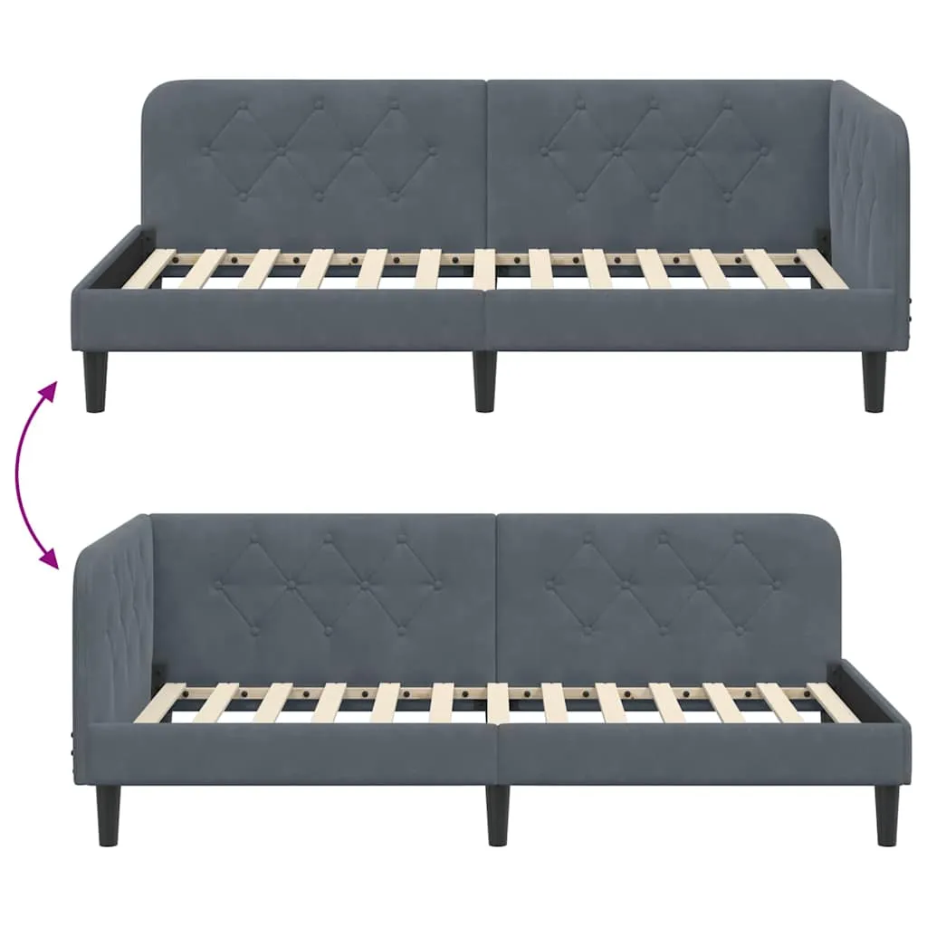 Eckbettgestell 194 x 94 x 72 cm Dunkelgrau
