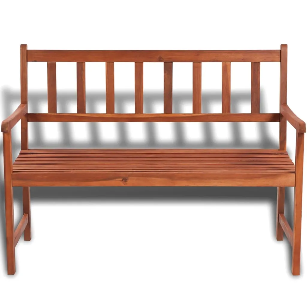 Klassische Gartenbank aus Echtholz mit heller Öl-Beschichtung 120x50-58x90 cm