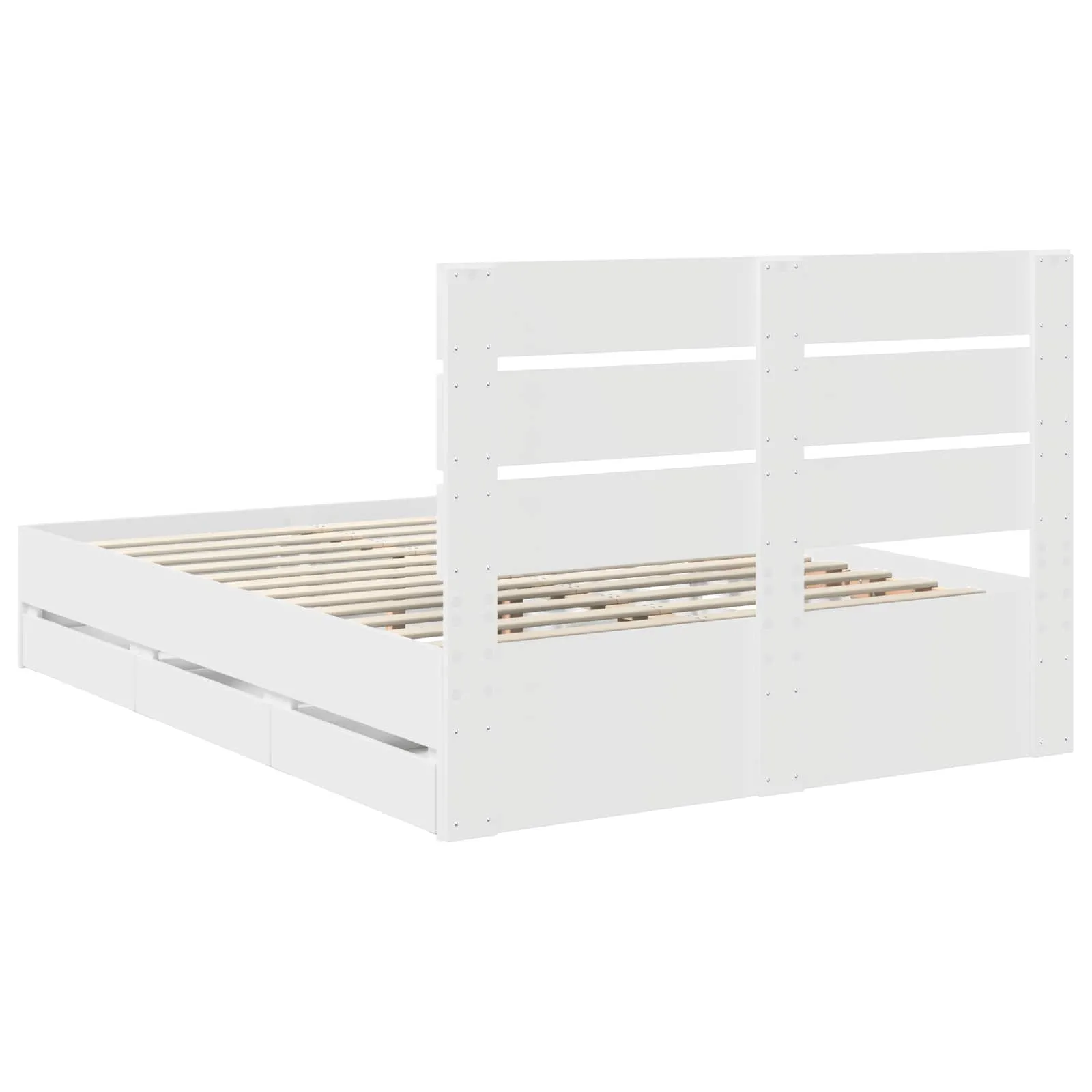 Bettgestell 206 x 153 x 100 cm Weiß