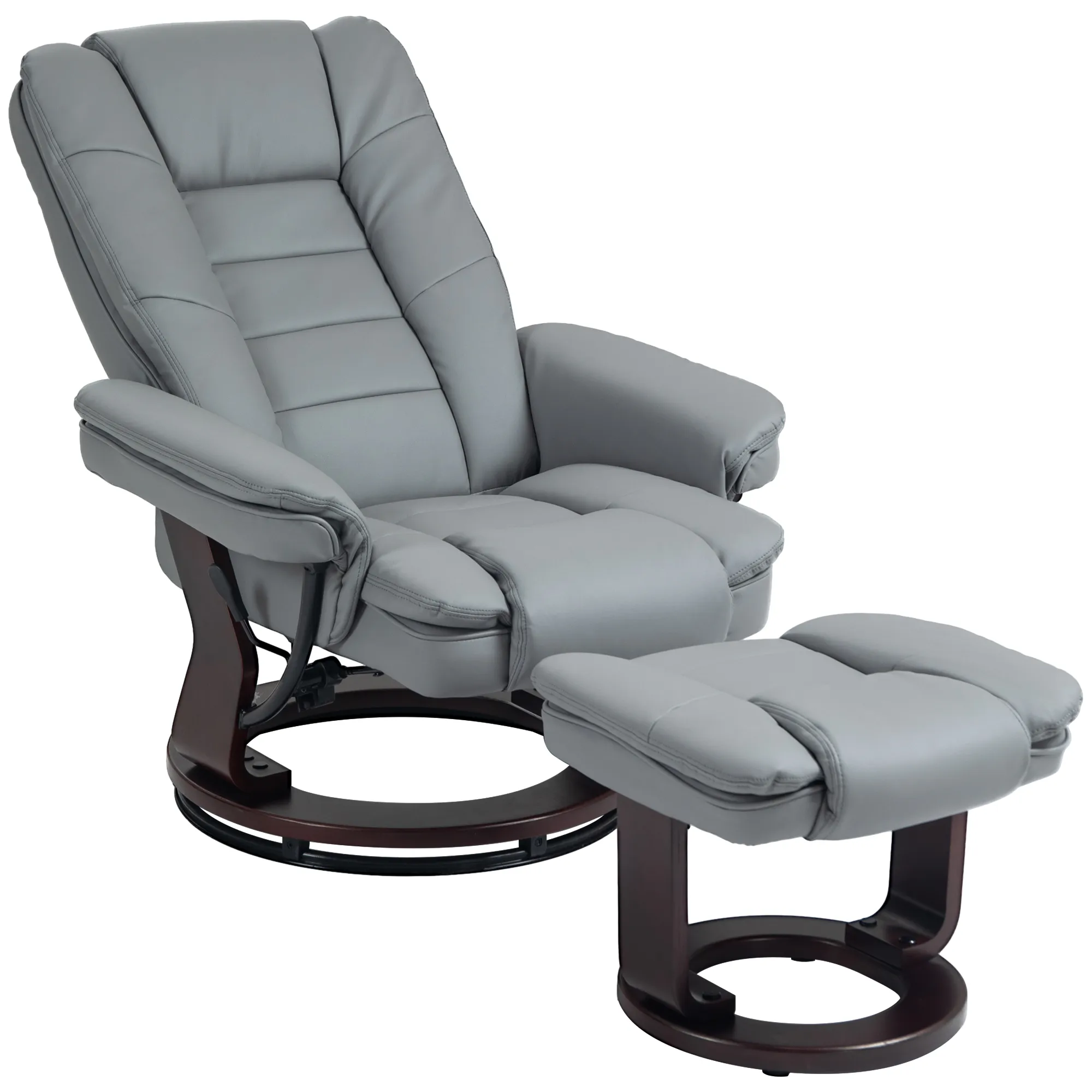 Relaxsessel Grau 85B x 82T x 106H cm mit Hocker