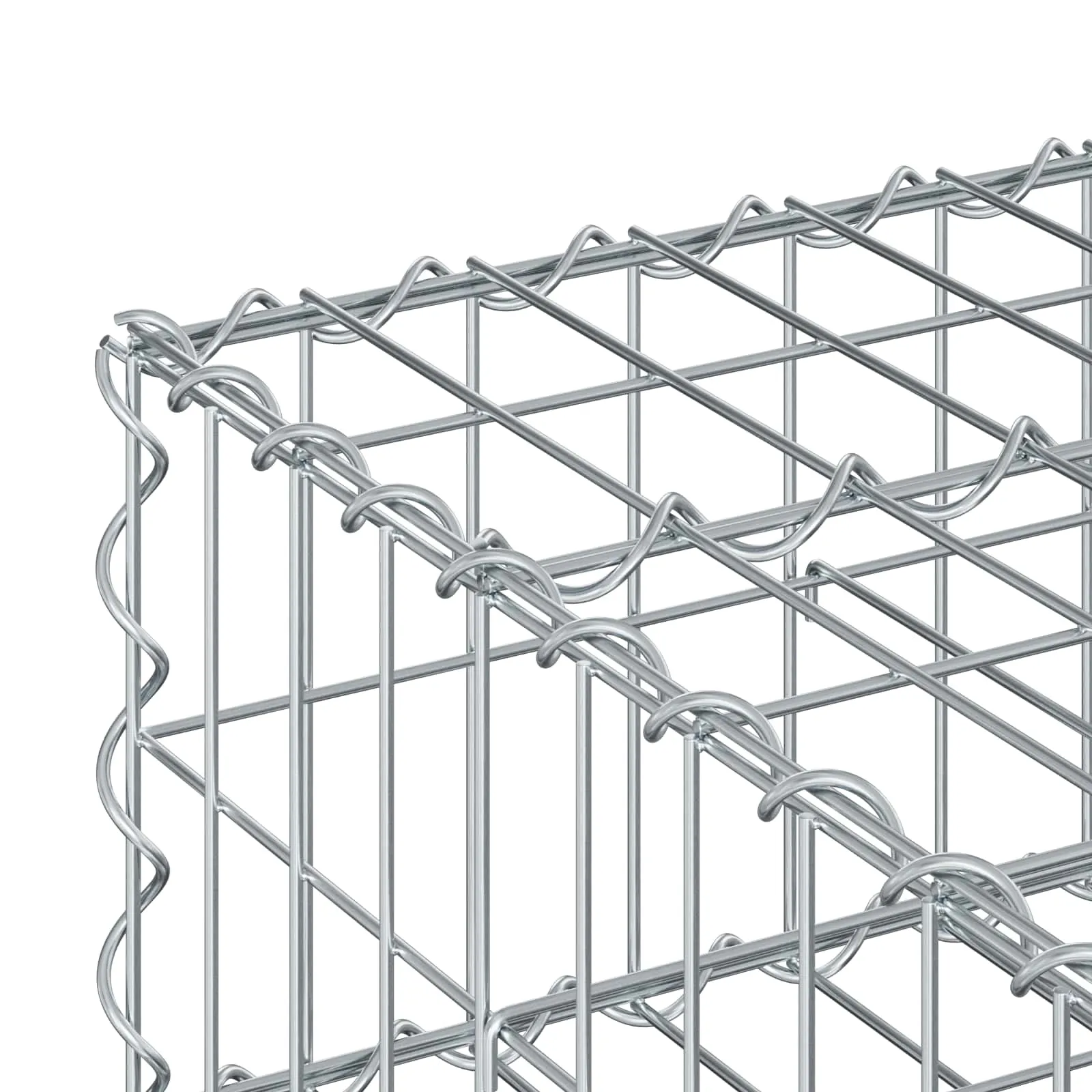 Gabionen Hochbeet Zaunpaneel 80x80x20 cm Silber