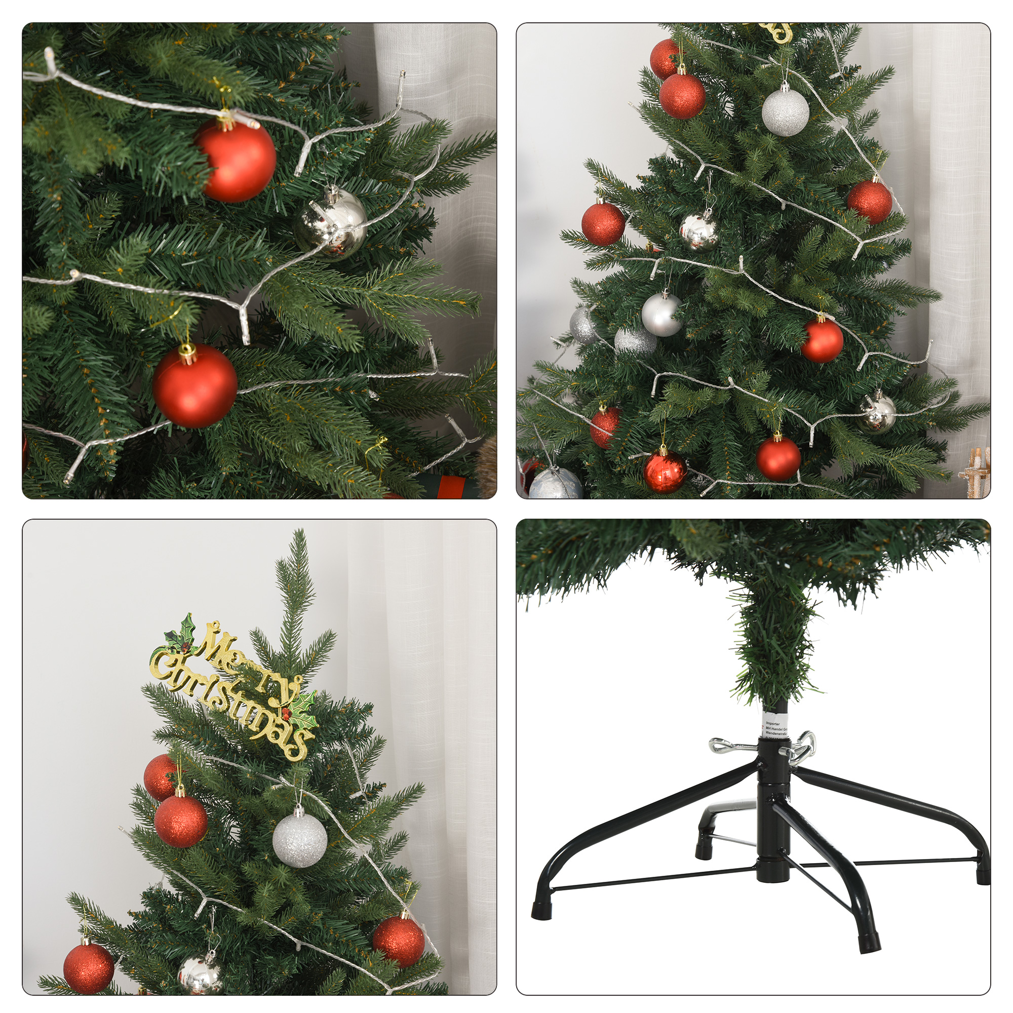 Künstlicher Weihnachtsbaum 1,2 m mit Ständer, PVC/PE, Grün