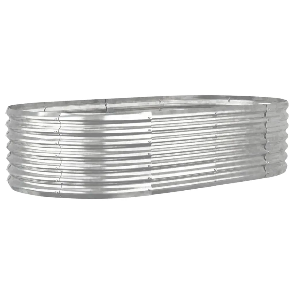 Ovales Hochbeet aus verzinktem Stahl 152 x 80 x 36 cm Silber