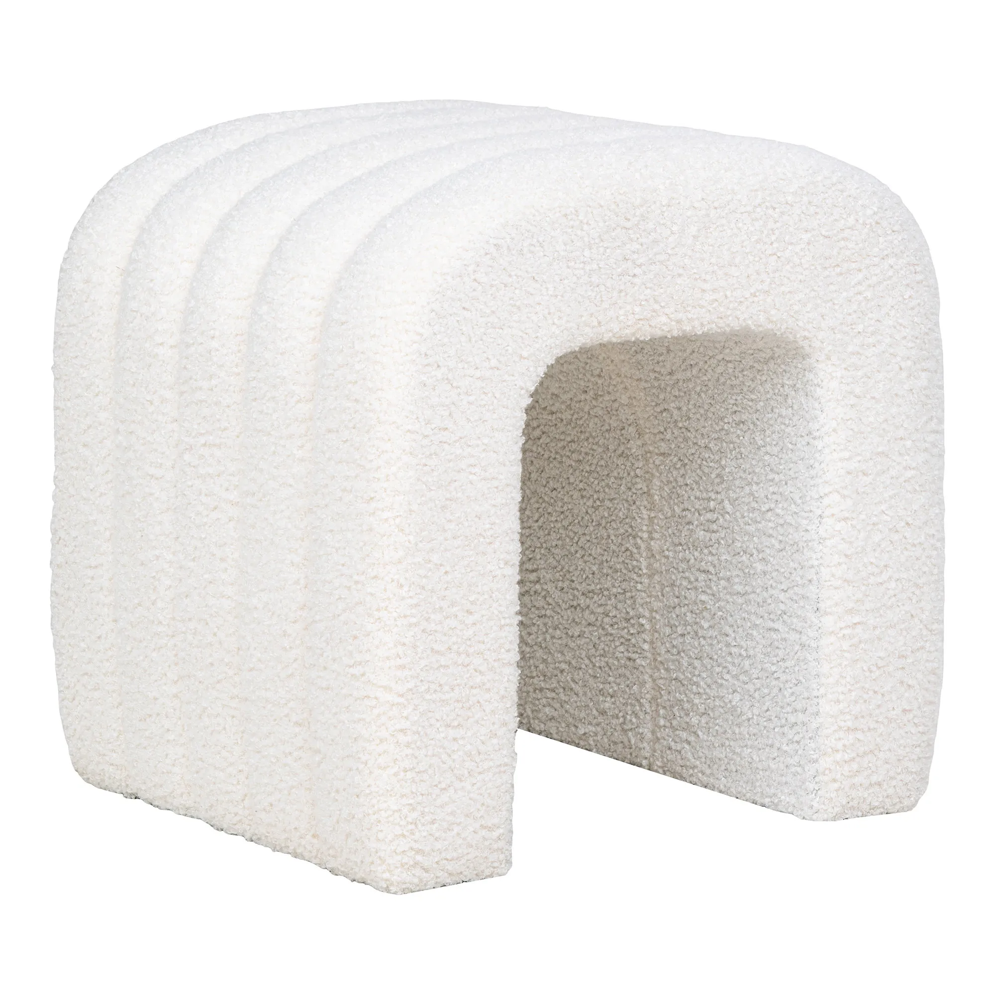 tinkaro Colma Pouf Teddy-Hocker 42 x 41 x 36 cm Weiß