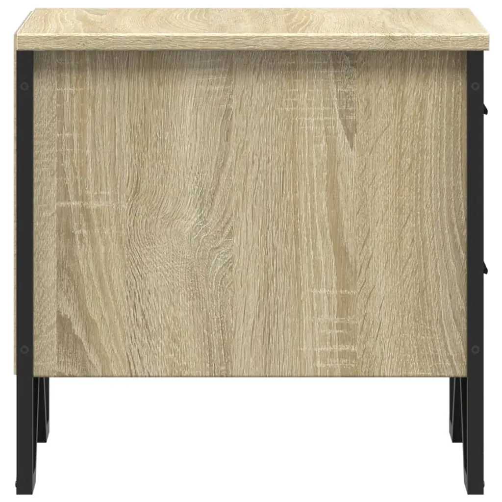 Nachttisch Sonoma-Eiche 40x41x40 cm aus Holzwerkstoff und Metall