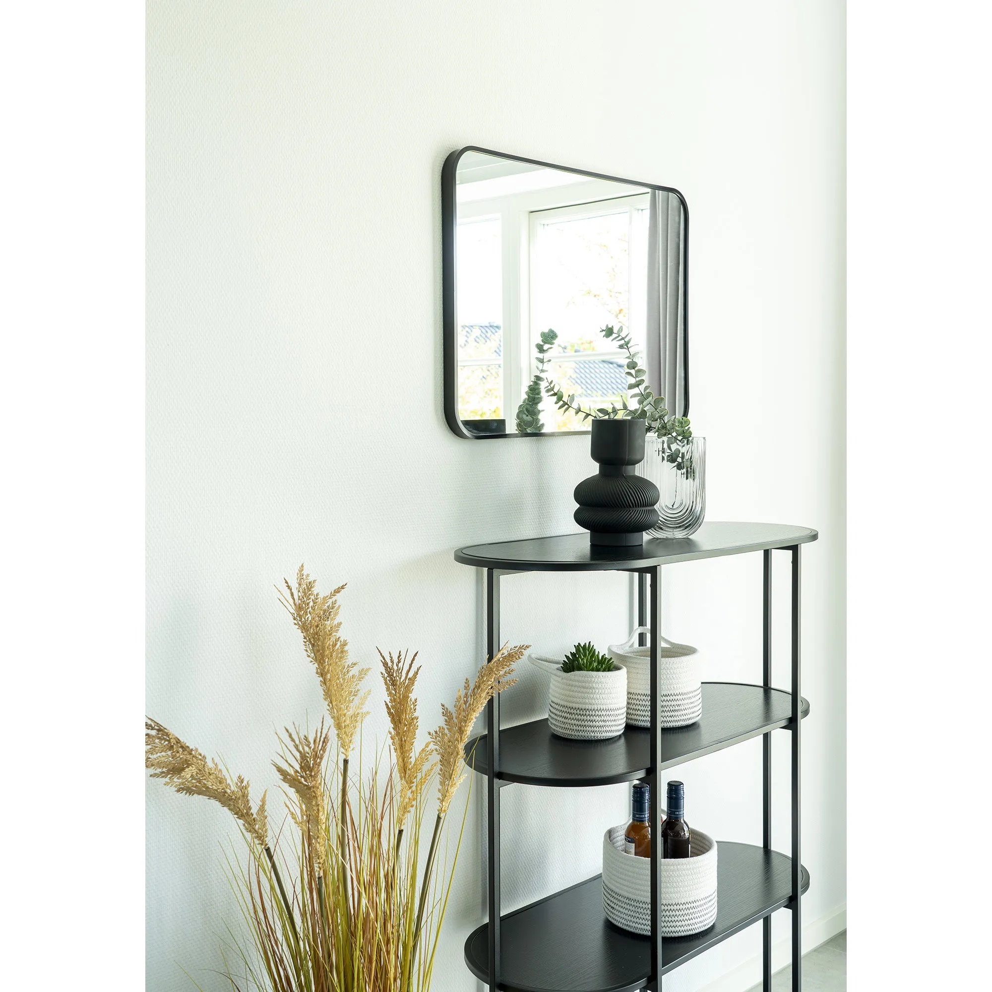 tinkaro Vase Glas Schwarz