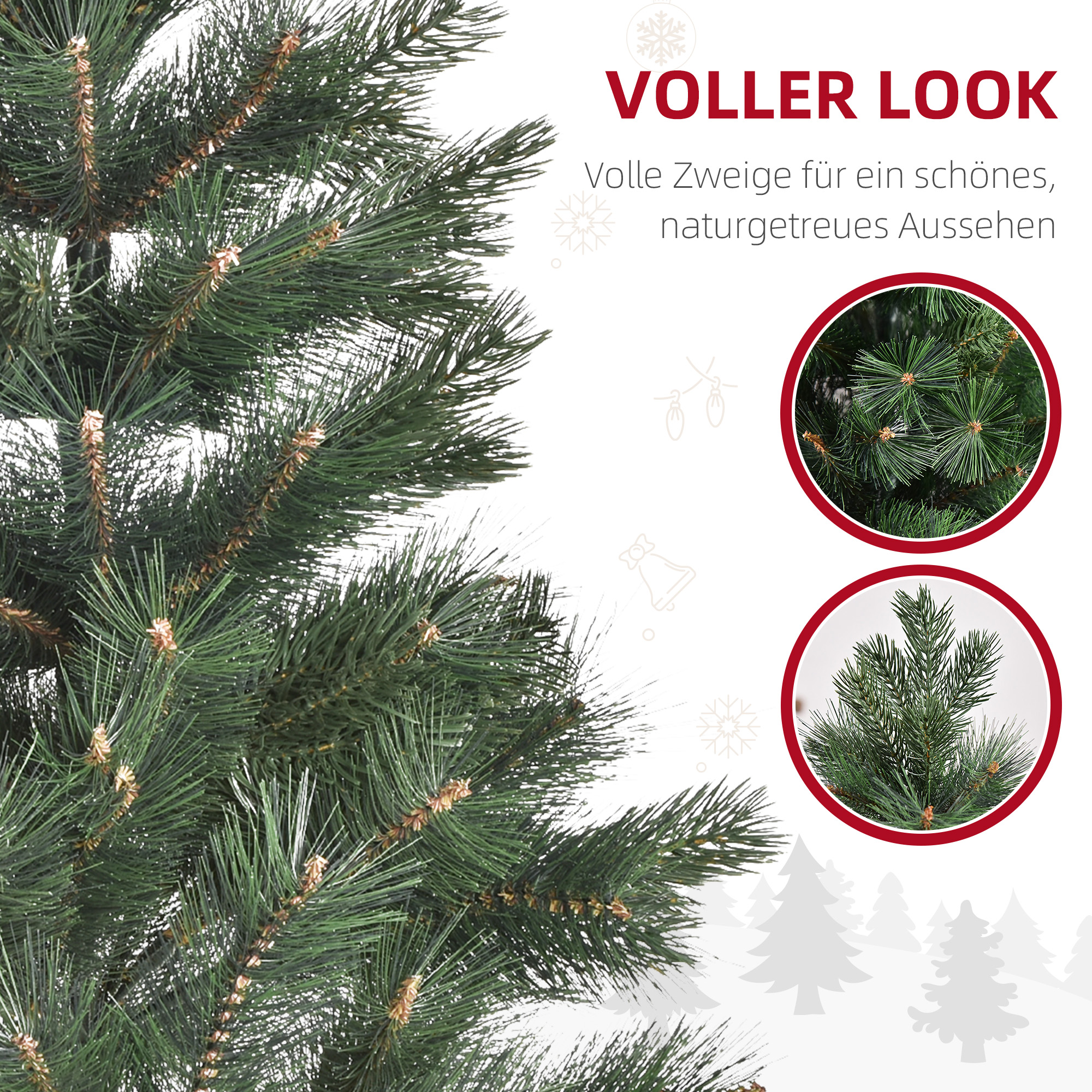 Künstlicher Weihnachtsbaum Tanne Ø90 x 180 cm Kunststoff Grün