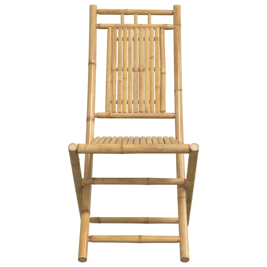 Klappstühle Bambus naturbelassen 46x66x99 cm Gartenstuhl 2er Set