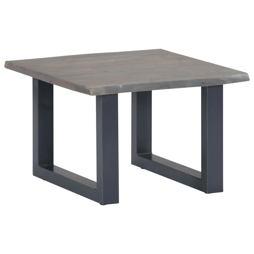 Couchtisch mit Naturkanten Grau 60x60x40 cm Massivholz Akazie Couchtisch mit Naturkanten Grau 60x60x40 cm Massivholz Akazie