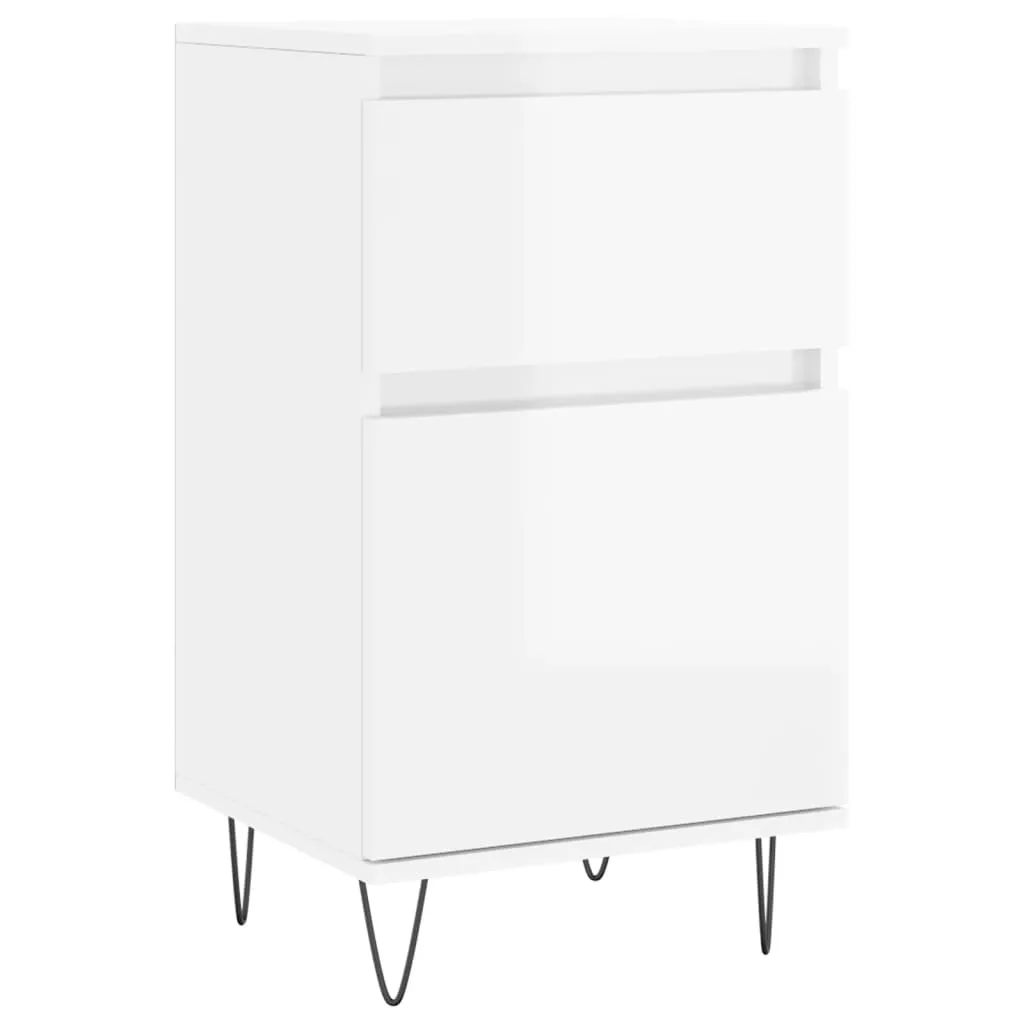 Sideboards 2 Stk. Hochglanz-Weiß 40x35x70 cm Holzwerkstoff