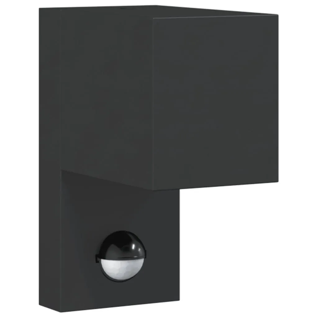 Außenwandleuchte Schwarz 7 x 12 x 15 cm mit PIR-Sensor