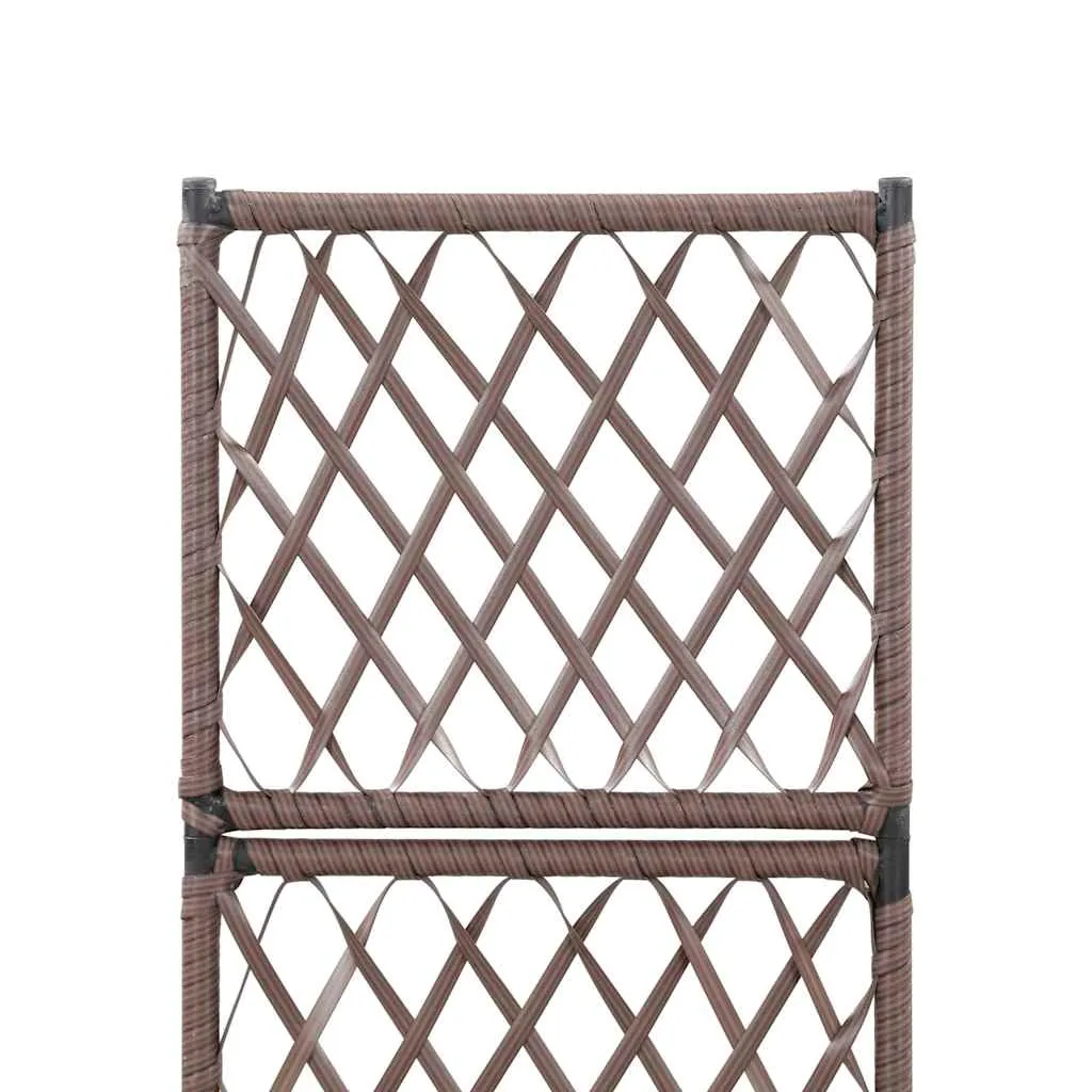 Hochbeet aus Poly Rattan mit Rankhilfe 30x30x107 cm Braun