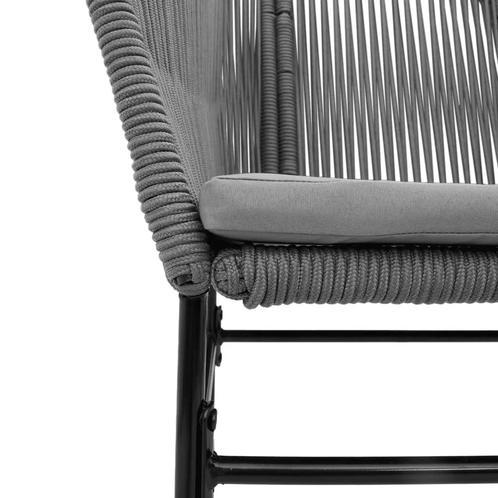 Gartenstuhl 63x63x83 cm Grau aus PE-Rattan und pulverbeschichtetem Stahl