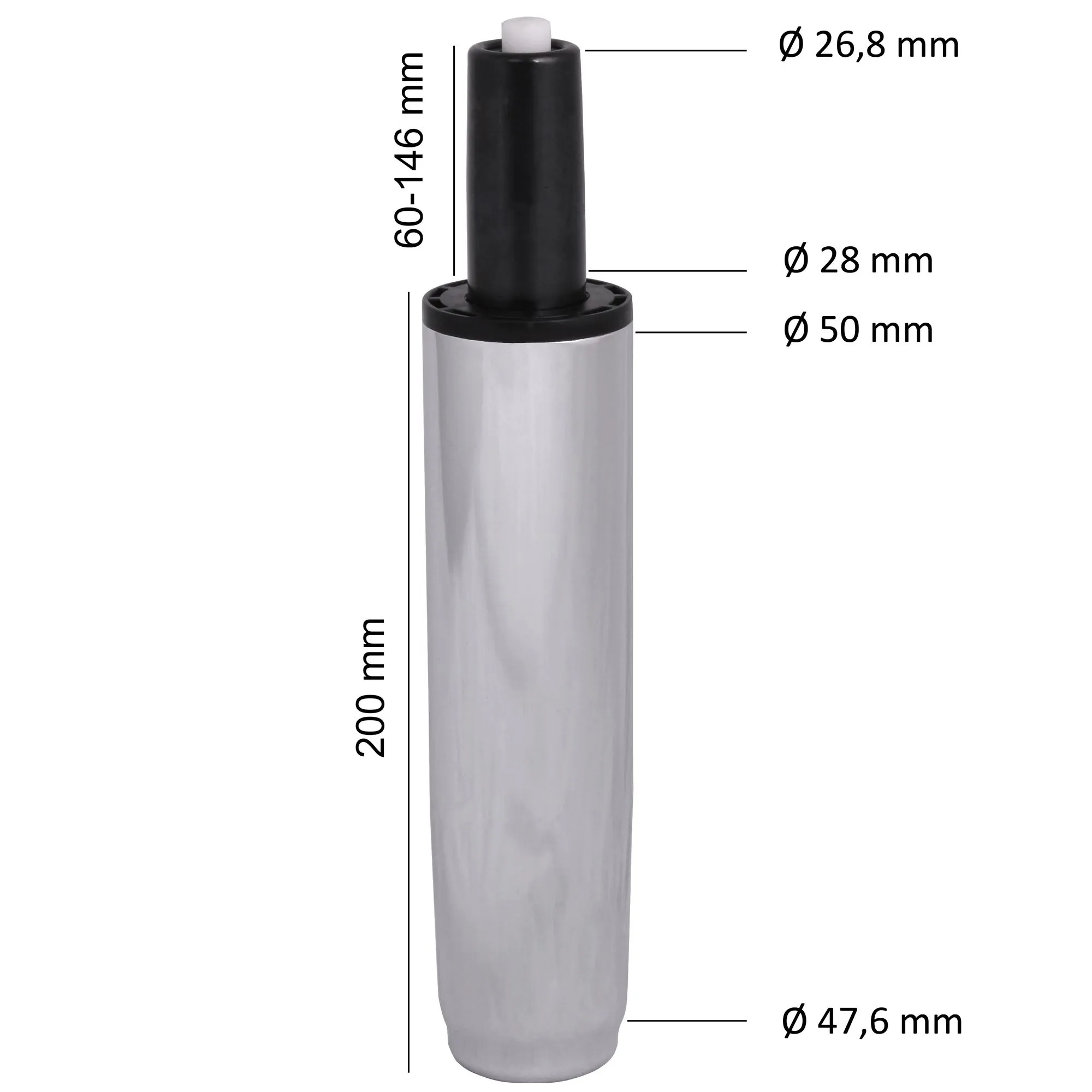 tinkaro Gasdruckfeder Bürostuhl GASDRUCKDÄMPFER GASFEDER 195mm / 50mm Chrom tinkaro Gasdruckfeder Bürostuhl GASDRUCKDÄMPFER GASFEDER 195mm / 50mm Chrom