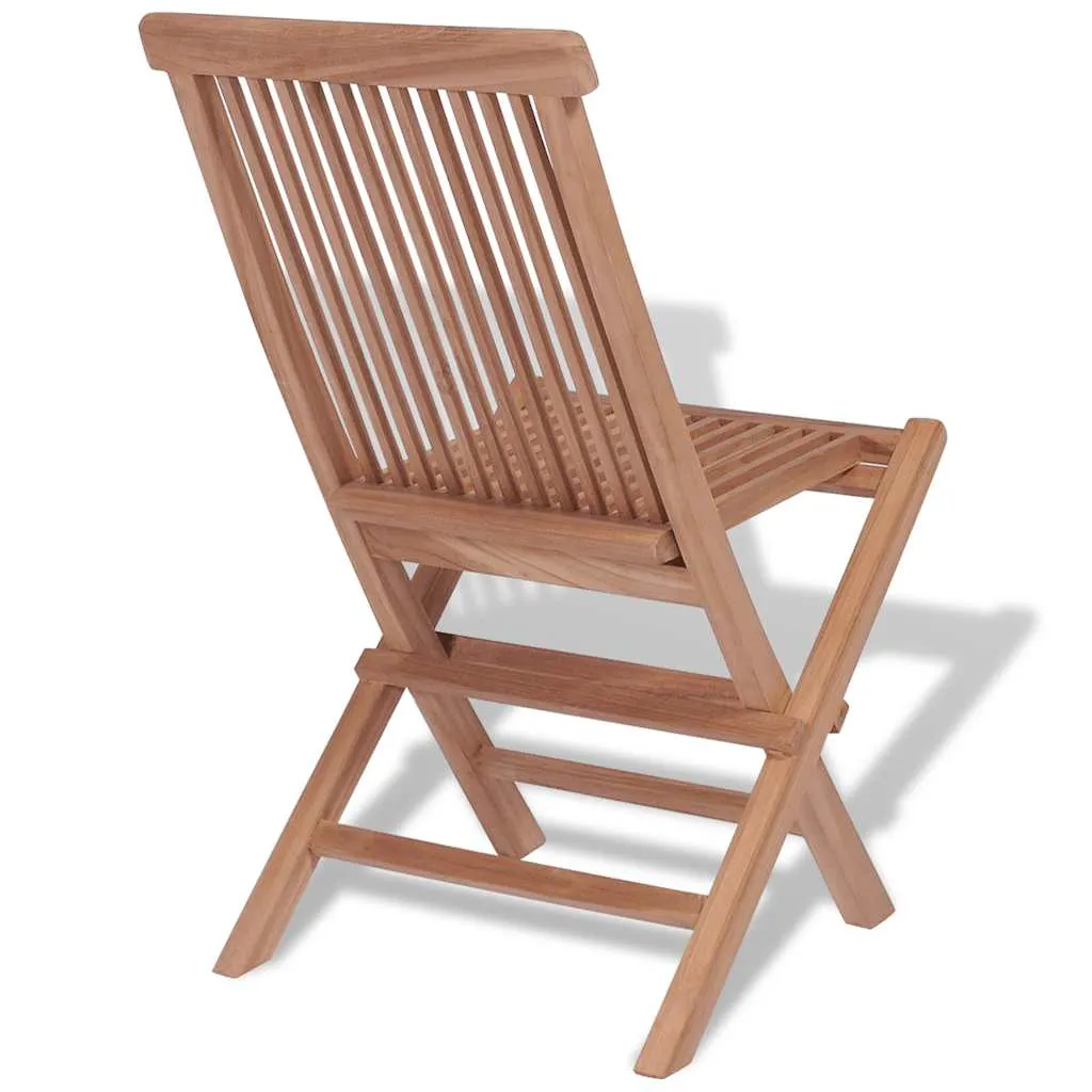 Klappstühle, 4er-Set, für Garten und Terrasse, Teakholz