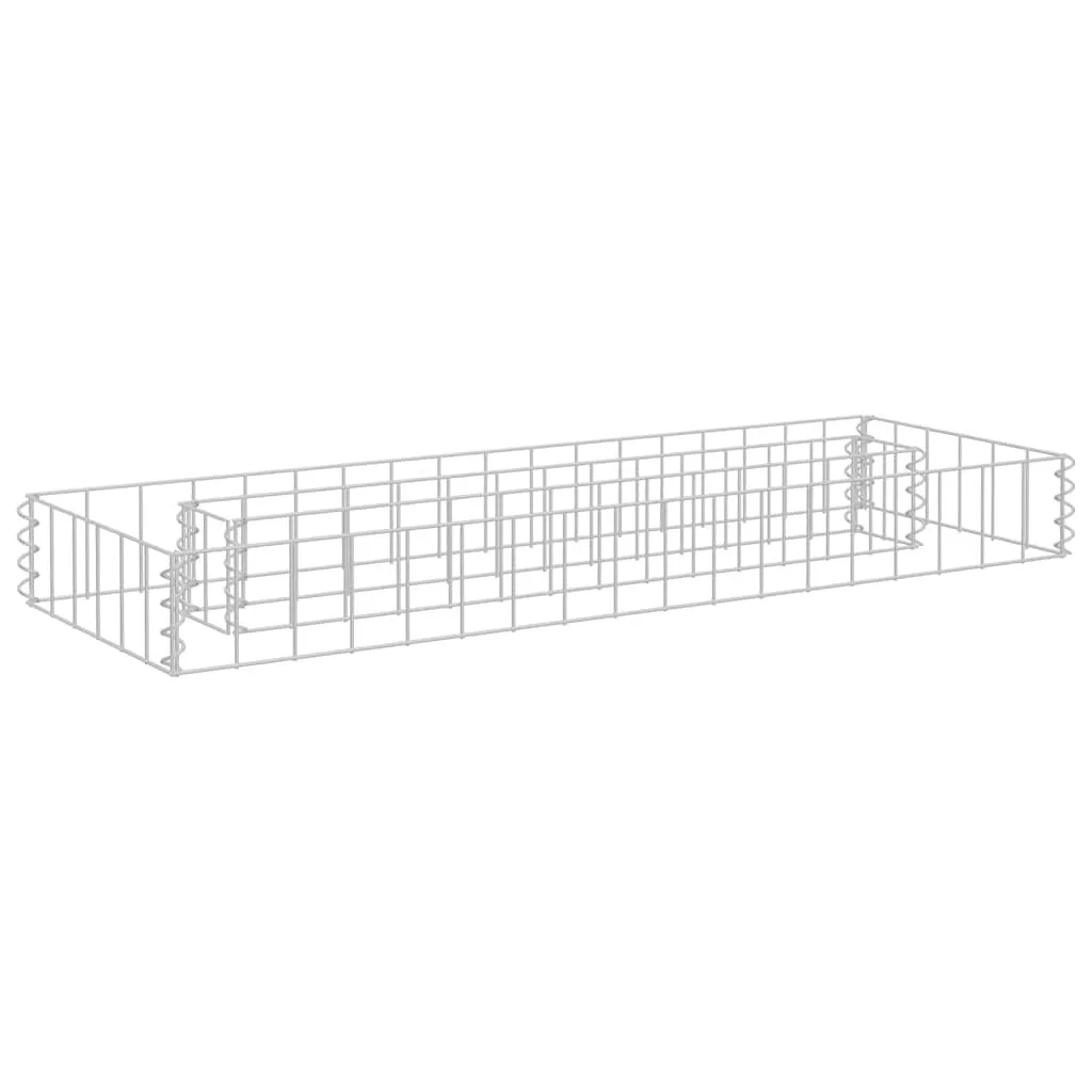 Gabionen-Hochbeet 90x30x10 cm Silber verzinkter Stahl